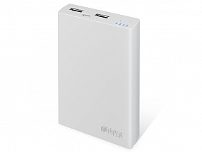 Внешний аккумулятор Hiper RP8500 White, 8500mAh, 2xUSB 2.1A, Li-Ion, индикатор заряда