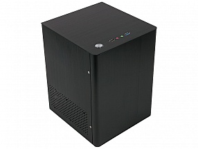 Корпус Powercase K2 квадратный mini-ITX без БП, ATX PSU 1*USB3.0+1*USB 2.0, алюминий 1.5 мм, черный.