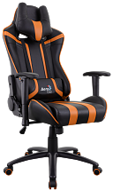 Игровое кресло Aerocool AC120 AIR-BO , черно-оранжевое, с перфорацией, до 150 кг, размер, см (ШхГхВ) : 70х55х124/132.