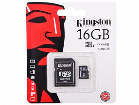 Карта памяти MicroSDHC 16GB Kingston Class10 G2+ SD Adapter (SDC10G2/16GB)