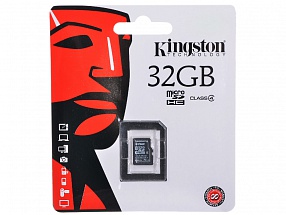 Карта памяти MicroSDHC 32GB Kingston Class4 Без адаптера (SDC4/32GBSP)