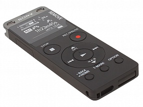 Диктофон Sony ICD-UX560 черный, 4 Гб, microSD-слот, USB, литиевый аккум., тонкий металл. корпус, стерео-микрофон, шумоподавление, время работы: 27 час