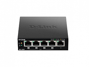 Коммутатор D-Link Switch DES-1005P/B1A Неуправляемый коммутатор с 5 портами 10/100Base-TX, функцией энергосбережения и поддержкой QoS (4 порта с подде