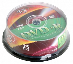 Диски DVD+R 4.7Gb VS 16х  25 шт  Cake Box