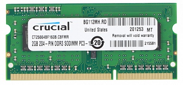 Память SO-DIMM DDR3 2Gb (pc-12800) 1600MHz Crucial (CT25664BF160B)