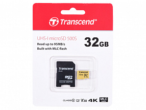 Карта памяти Transcend 32GB microSDXC Class 10 UHS-I U1 V30 R95, W60MB/s with adapter 