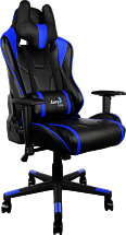 Кресло для геймера Aerocool AC220-BB , черно-синее, до 150 кг, размер, см (ШхГхВ) : 66х63х125/133.