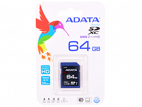 Карта памяти 64GB  ADATA Premier  SDXC/UHS-I class 10 (50/33МБ/с)