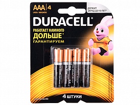Батарейки DURACELL (ААА) LR03-4BL BASIC 