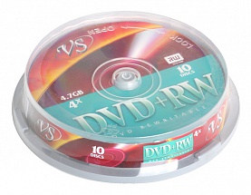 Диски DVD+RW 4.7Gb VS 4х  10 шт  Cake Box