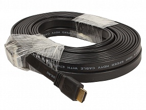 Цифровой кабель HDMI-HDMI c плоским поперечным сечением провода JA-HD10 10 м (версия 2.0 с поддержкой 3D, Ultra HD 4К/Ethernet, 19 pin, 28 AWG, CCS, к