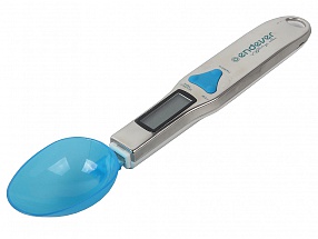 Весы-ложка Endever Skyline KS-510S, стальная ручка, съемная мерная ложка из пищевого пластика, синяя LED-подсветка, max-0,3кг