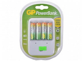Зарядное устр. GP Зарядное устр. PowerBank 13 часов + аккум. 4шт. 1300mAh (GP PB420GS130-CR4)