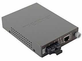 Медиаконвертер TRENDnet TFC-110S15i 100Base-FX разъём SC, поддерживающим работу на расстоянии до 15 км, и Ethernet-портом 100Base-TX