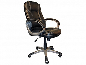 Кресло руководителя COLLEGE BX-3177 Черный, экокожа, 120 кг, подл. пластик/кожа, крест. пластик с вставками, спинка 70 см, (ШxГxВ), см 64x69x106-116к 