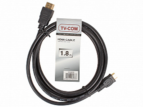 Кабель HDMI to MiniHDMI ver1.4V+3D, 1.8m, TV-COM  CG580M-1.8M  