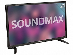 Телевизор LED 24" Soundmax SM-LED24M01 Черный, HD Ready, USB порт, HDMI, VGA, DVB-T/DVB-T2/DVB-C, ТЕЛЕТЕКСТ