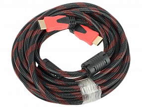 Цифровой кабель HDMI-HDMI в оплётке с двумя ферритами JA-HD9 5 м (версия 2.0 с поддержкой 3D, Ultra HD 4К/Ethernet, 19 pin, 28 AWG, CCS, коннекторы HD