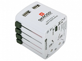 Адаптер Skross World USB Charder, 2xUSB, белый 1.302300 