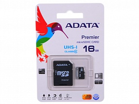 Карта памяти MicroSDHC 16GB A-Data UHS-I Class 10 + SD adapter AUSDH16GUICL10-RA1