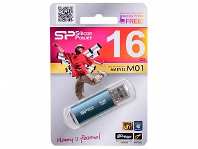 Внешний накопитель 16GB USB Drive  USB 3.0  Silicon Power Marvel M01 Blue (SP016GBUF3M01V1B)