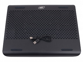 Теплоотводящая подставка под ноутбук DeepCool N360 FS BLACK (до 15.6", вентилятор 180мм,  Aluminum Panel+Plastic Base, 2xUSB )