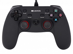 Геймпад Gaming CANYON CND-GP5, Wired controller gamepad with hand-cooling, vibration feedback, tigger and rubberized surface(Compatible with PS4) 