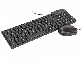 Клавиатура + Мышь Ritmix RKC-010 Black, Кл: 102; мышь: 800 DPI, 2 кнопки + колесо, Цвет: черный; USB 