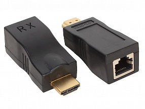HDMI extender Orient VE042, удлинитель до 30 м по витой паре, FHD 1080p/3D (Ultra HD 4K до 5-6 м), HDCP, подключается 1 кабель UTP Cat5e/6, не требует