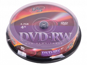 Диски DVD-RW 4.7Gb VS 4х  10 шт  Cake Box