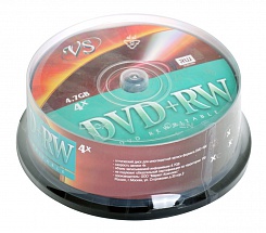 Диски DVD+RW 4.7Gb VS 4х  25 шт  Cake Box