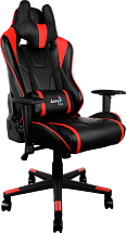 Кресло для геймера Aerocool AC220-BR , черно-красное, до 150 кг, размер, см (ШхГхВ) : 66х63х125/133.