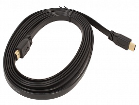 Цифровой кабель HDMI-HDMI c плоским поперечным сечением провода JA-HD10 3 м (версия 2.0 с поддержкой 3D, Ultra HD 4К/Ethernet, 19 pin, 30 AWG, CCS, ко