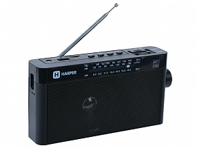 Радиоприёмник HARPER HDRS-377 black, FM: 88-108 МГц, AM: 530-1600 КГц, SW: 3.2-22 МГц