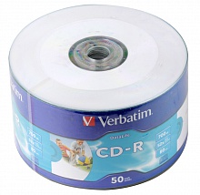 Диски CD-R 80min 700Mb Verbatim  52x Shrink/50 Ink Print  43794