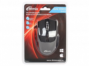 Мышь беспроводная Ritmix RMW-590BTH, 800/1200/1600 DPI, Bluetooth, Поддерживаемые версии Bluetooth: 3.0+, Кнопки: 5+1 колесо, 2*AAA (не входят)