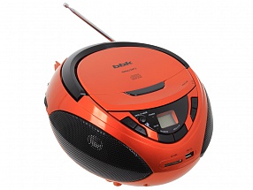 Аудиомагнитола BBK BX108U CD MP3 оранжевый/черный 