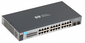 Коммутатор HP V1410-24G Switch J9561A (Unmanaged, 22*10/100/1000 + 2*10/100/1000 or SFP, QoS, 19")