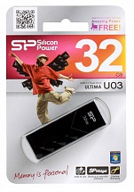 Внешний накопитель 32GB USB Drive  USB 2.0  Silicon Power Ultima U3 Black (SP032GBUF2U03V1K)
