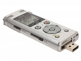 Диктофон Olympus DM-720 Silver Цифровой диктофон с чехлом CS-150, 4Гб, USB, MP3, MSD, WMA, 20-23000Гц 