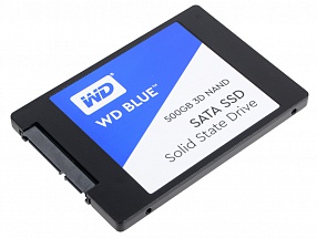 Твердотельный накопитель SSD 2.5" 500GB Western Digital WD Blue 3D NAND SSD WDS500G2B0A (SATA 6Gb/s, 2.5") (R530/W560Mb/s, TLC, SATA ) (WDS500G2B0A)