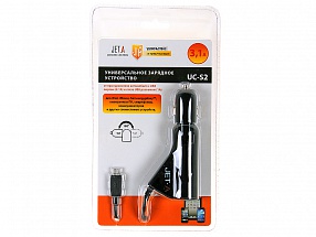 Универсальное зарядное устройство Jet.A UC-S2 от прикуривателя 12В (1 USB-порт, 3,1А, встроенный кабель micro USB)