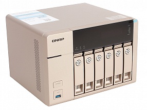Сетевой накопитель QNAP  TVS-663-8G Сетевой RAID-накопитель, 6 отсеков для HDD, HDMI-порт. Четырехъядерный AMD 2,4 ГГц, 8ГБ.