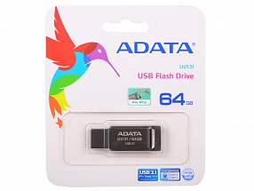 Внешний накопитель 64GB USB Drive ADATA USB 3.1 UV131 титан мет. AUV131-64G-RGY