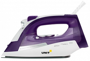 Утюг UNIT USI-284, Цвет - Фиолетовый; 2200Вт, Подошва - Керамическое покрытие, самоочистка, анти-накипь, анти-капля, вертикальное отпаривание