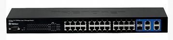 Коммутатор Trendnet TL2-E284 Интеллектуальный коммутатор 2/3 уровня, с 24-мя портами 10/100 Мбит/с, четырьмя портами Gigabit Ethernet и двумя разъёмам