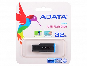 Внешний накопитель 32GB USB Drive ADATA USB 3.1 UV140 синий зажим AUV140-32G-RBE 