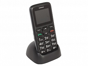 Телефон GINZZU R11D черный 1SIM/1.77"/SOS/Flash/FM/BT/MicroSD UpTp16Gb/Cradle/950мАч