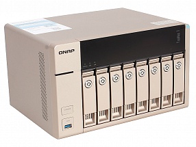 Сетевой накопитель QNAP  TVS-863+-16G Сетевой RAID-накопитель, 8 отсеков для HDD, HDMI-порт. Четырехъядерный AMD 2,4 ГГц, 16ГБ, 10GbE.