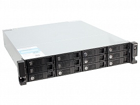 Сетевой накопитель QNAP TS-1253U-RP Сетевой RAID-накопитель, 12 отсеков для HDD, стоечное исполнение, два блока питания.  Четырехъядерный Intel Celero